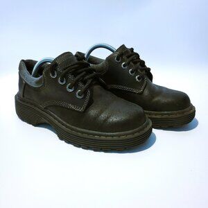 Skechers Y2K Women's Size 6 Oxford Shoes Chunky Grunge Black Leather Lug Sole